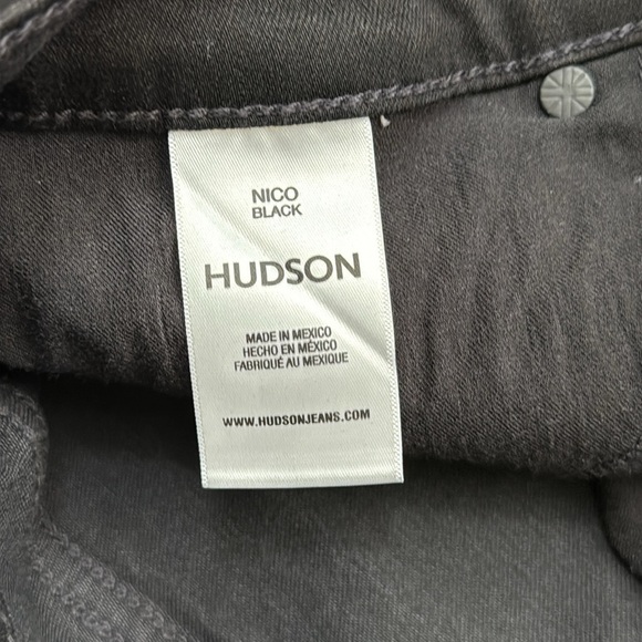 NWT Hudson Nico Mid Rise Barefoot Bootcut Black Wash Raw Hem Jeans Size 32 - Picture 9 of 12